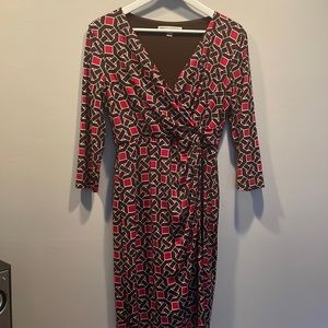 Maggy London Size 6 Faux Wrap Dress